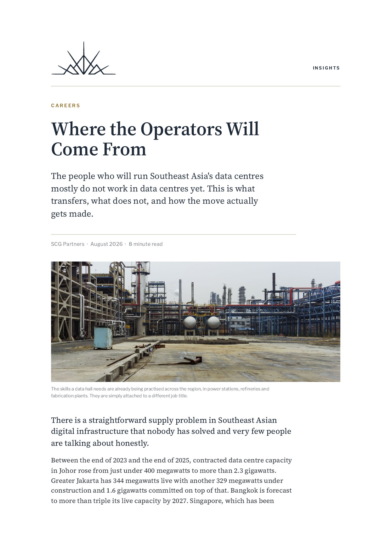 Where the Operators Will Come From cover page