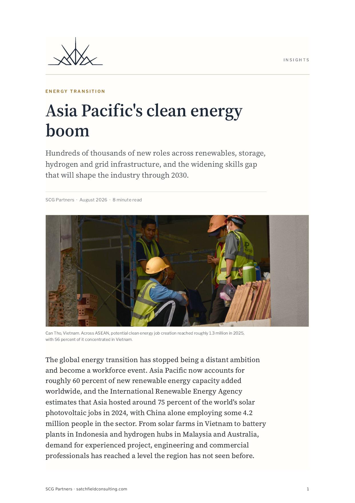 Asia Pacific's clean energy boom cover page