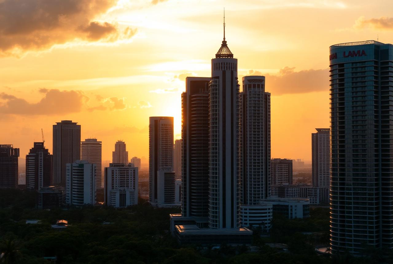 Metro Manila skyline at sunset