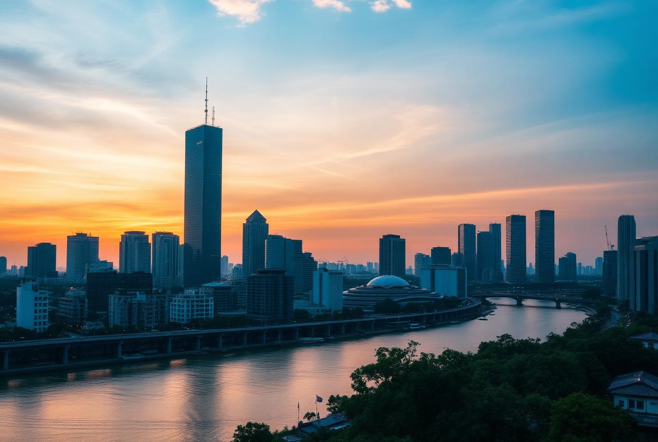 Ho Chi Minh City skyline at dusk